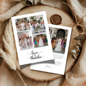 Script Liefde & Dank 7 Foto Collage Bruidsfeest Bedankkaart