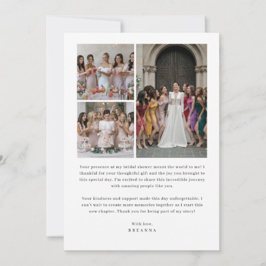 Script Liefde & Dank 7 Foto Collage Bruidsmeisje F Bedankkaart (Achterkant)