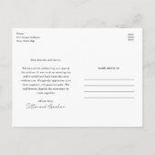 Script Liefde en Bedankt 3 Foto Bruiloft Dank U Briefkaart (Achterkant)