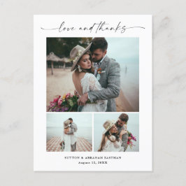 Script Liefde en Dank 3 Foto Huwelijk Bedankt Briefkaart