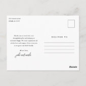 Script Liefde en Dank Foto Baby Bedankt Briefkaart (Achterkant)