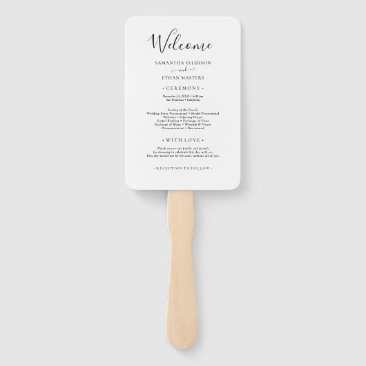 Script Liefde Foto Trouwprogramma Hand Fan Handwaaier (Achterkant)