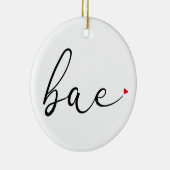 Script Liefde Hart Bae Definitie Keramisch Ornament (Rechts)