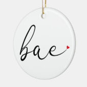 Script Liefde Hart Bae Definitie Keramisch Ornament (Links)