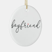Script Liefde Hart Boyfriend Definitie Keramisch Ornament (Rechts)