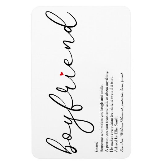 Script Liefde Hart Vriend Definitie Magneet (Verticaal)