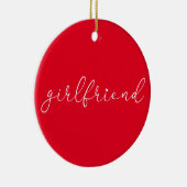 Script Liefde Hart Vriendin Definitie Keramisch Ornament (Rechts)