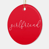 Script Liefde Hart Vriendin Definitie Keramisch Ornament (Links)