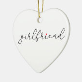 Script Liefde Hart Vriendin Definitie Keramisch Ornament (Links)