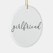 Script Liefde Hart Vriendin Definitie Keramisch Ornament (Rechts)