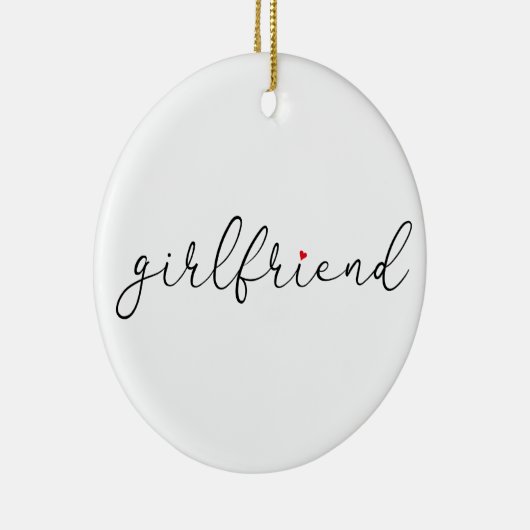 Script Liefde Hart Vriendin Definitie Keramisch Ornament (Rechts)