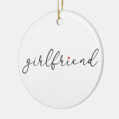 Script Liefde Hart Vriendin Definitie Keramisch Ornament (Links)