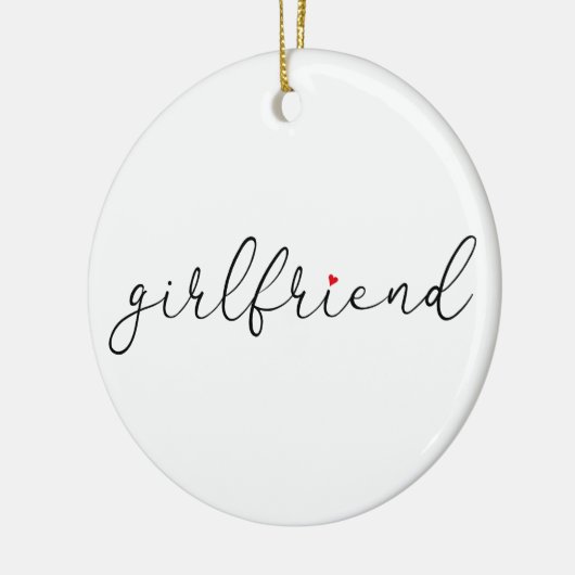 Script Liefde Hart Vriendin Definitie Keramisch Ornament (Links)