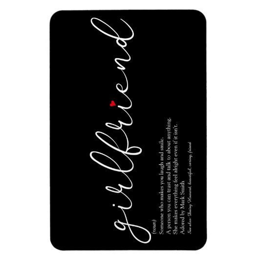 Script Liefde Hart Vriendin Definitie Magneet (Verticaal)