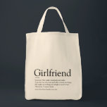 Script Liefde Hart Vriendin Definitie Tote Bag<br><div class="desc">Personaliseer voor je vriendin om een unieke valentijn, kerst- of verjaardagscadeau te maken. Een perfecte manier om haar elke dag te laten zien hoe geweldig ze is. Ontworpen door Thisisnotme©</div>