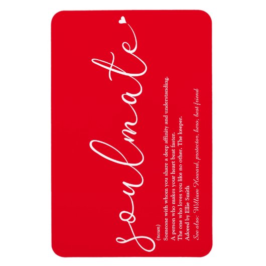 Script Liefde Hart Zielmaat Definitie Rood Magneet (Verticaal)