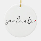 Script Liefde Hart Zielsverwant Definitie Keramisch Ornament (Voorkant)