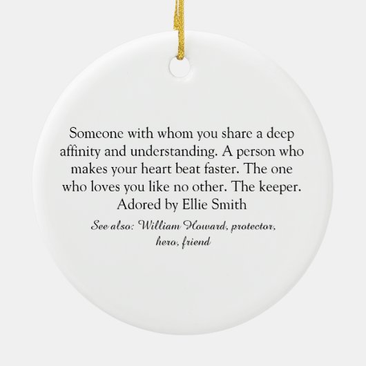 Script Liefde Hart Zielsverwant Definitie Keramisch Ornament (Achterkant)