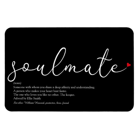 Script Liefde Hart Zielsverwant Definitie Magneet (Horizontaal)