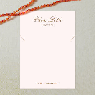  Script Light Pink Ketting Display Visitekaartje