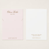  Script Light Pink Ketting Display Visitekaartje (Voorkant /achterkant)