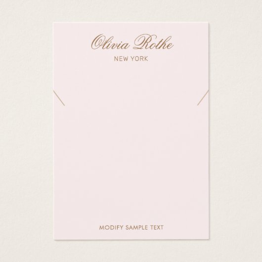 Script Light Pink Ketting Display Visitekaartje (Voorkant)