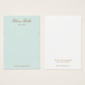 Script Light Turquoise Ketting Display Visitekaartje (Voorkant /achterkant)