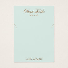  Script Light Turquoise Ketting Display Visitekaartje