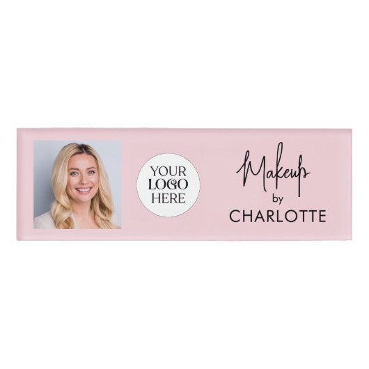 Script Logo Photo Makeup  Naambadge (Voorkant)