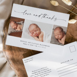 Script Love and Thanks Photo Baby Thank You  Briefkaart