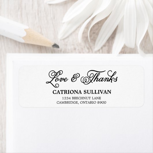 Script Love & Bedankt Address Label (Insitu)