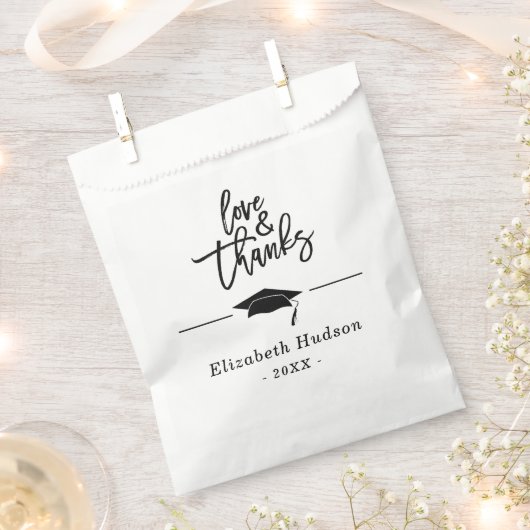 Script Love & Bedankt Afstuderen Pet Favor Bag Bedankzakje (Geknipt)