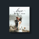 Script Love Custom Family Name Weddenschap Bride G Canvas Afdruk<br><div class="desc">Script Love Custom Family Name Weddenschap Bruom Canvas afdrukken</div>