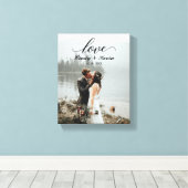 Script Love Custom Family Name Weddenschap Bride G Canvas Afdruk (Insitu (Houten vloer))