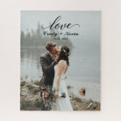 Script Love Custom Family Name Weddenschap Bride G Legpuzzel (Verticaal)