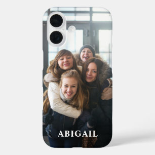 Script Love foto overlay Elegante monogrammed naam iPhone 16 Hoesje