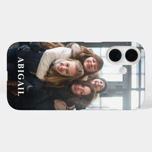 Script Love foto overlay Elegante monogrammed naam Case-Mate iPhone Case (Achterkant (horizontaal))