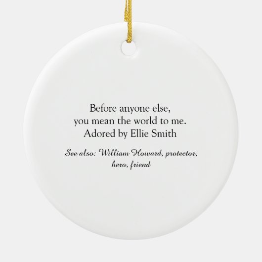 Script Love Heart Bae Definition Keramisch Ornament (Achterkant)