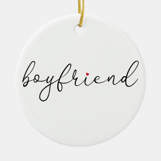 Script Love Heart Boyvriend Definition Keramisch Ornament (Voorkant)