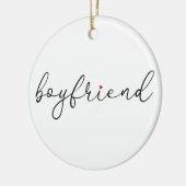 Script Love Heart Boyvriend Definition Keramisch Ornament (Links)