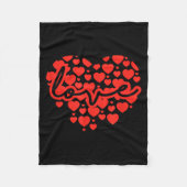 Script Love Heart Of Hearts Valentine's Day  Fleece Deken (Voorkant)