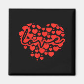 Script Love Heart Of Hearts Valentine's Day Magneet (Voorkant)