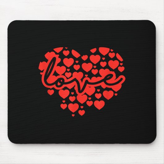 Script Love Heart Of Hearts Valentine's Day Muismat (Voorkant)