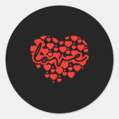Script Love Heart Of Hearts Valentine's Day  Ronde Sticker (Voorkant)
