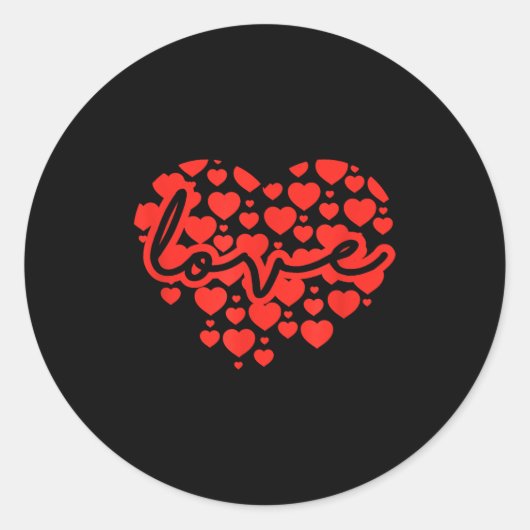 Script Love Heart Of Hearts Valentine's Day Ronde Sticker (Voorkant)