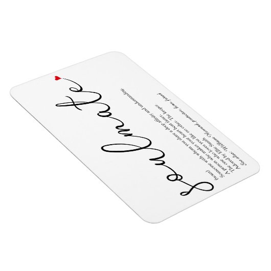 Script Love Heart Soulmate Definition Magneet (Rechterzijde)