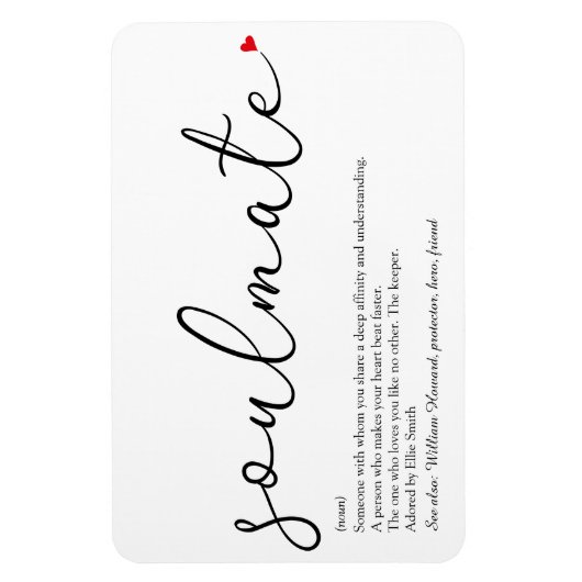 Script Love Heart Soulmate Definition Magneet (Verticaal)