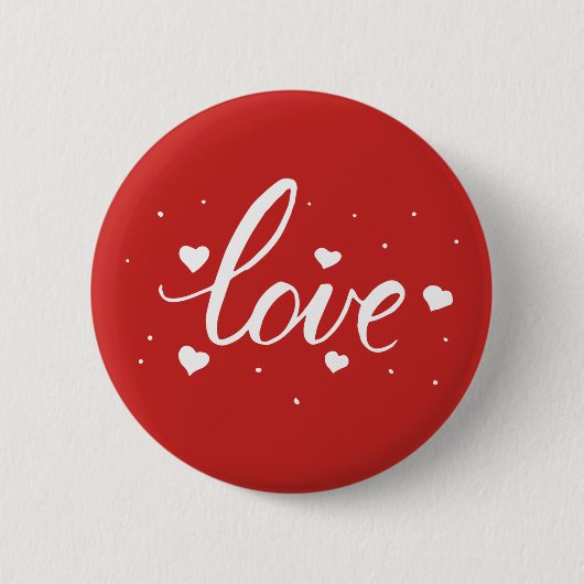Script Love Hearts Ronde Button 5,7 Cm (Voorkant)