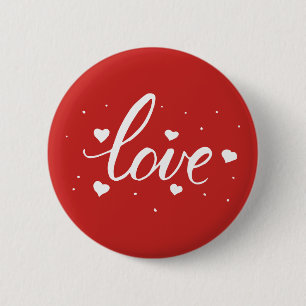 Script Love Hearts Ronde Button 5,7 Cm