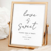 Script Love is Sweet Wedding Favor Sign Poster